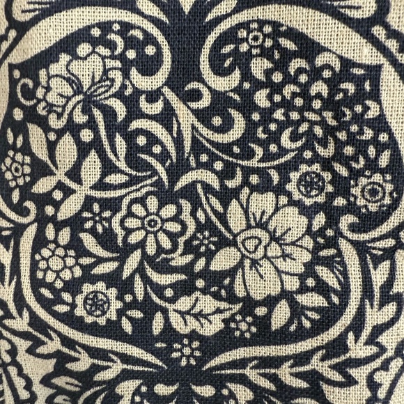 Skies Are Blue Dress Size Medium Navy and White Linen and Cotton - Picture 3 of 8